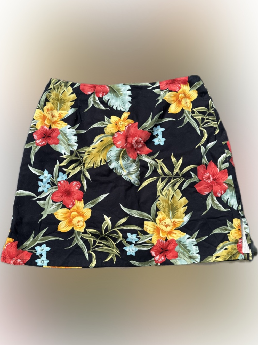 Caribbean Joe Floral Skort - Black, Red, Yellow, Green